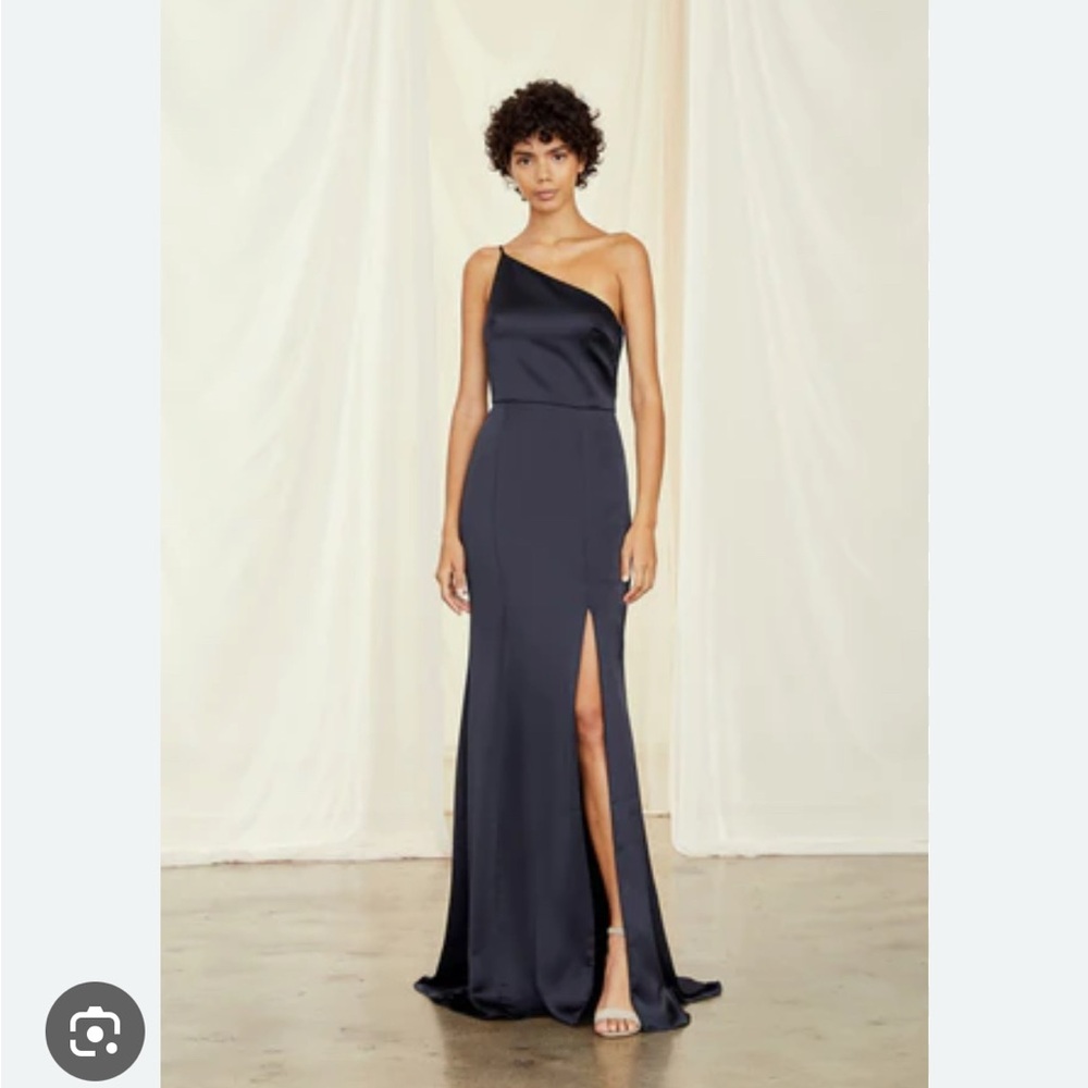Navy Amsal Bridesmaid Dress, One Shoulder